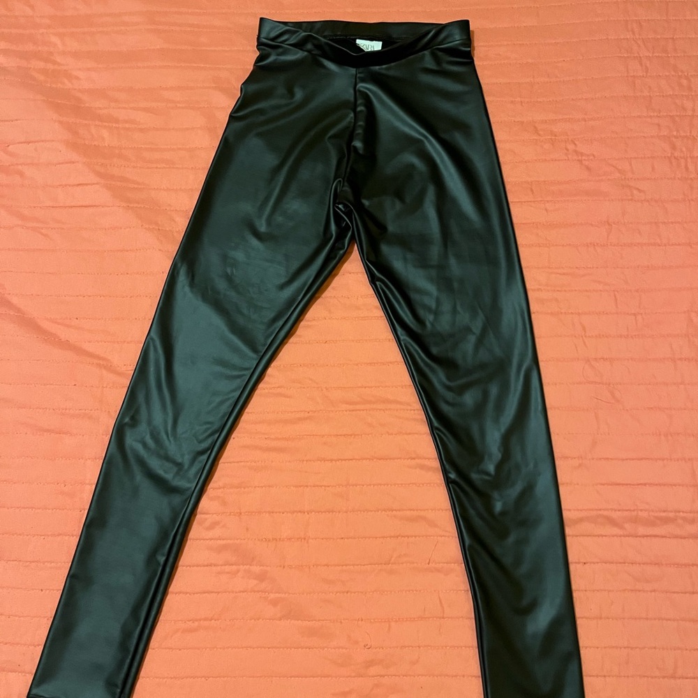 Zara Kids Glossy Black Leggings